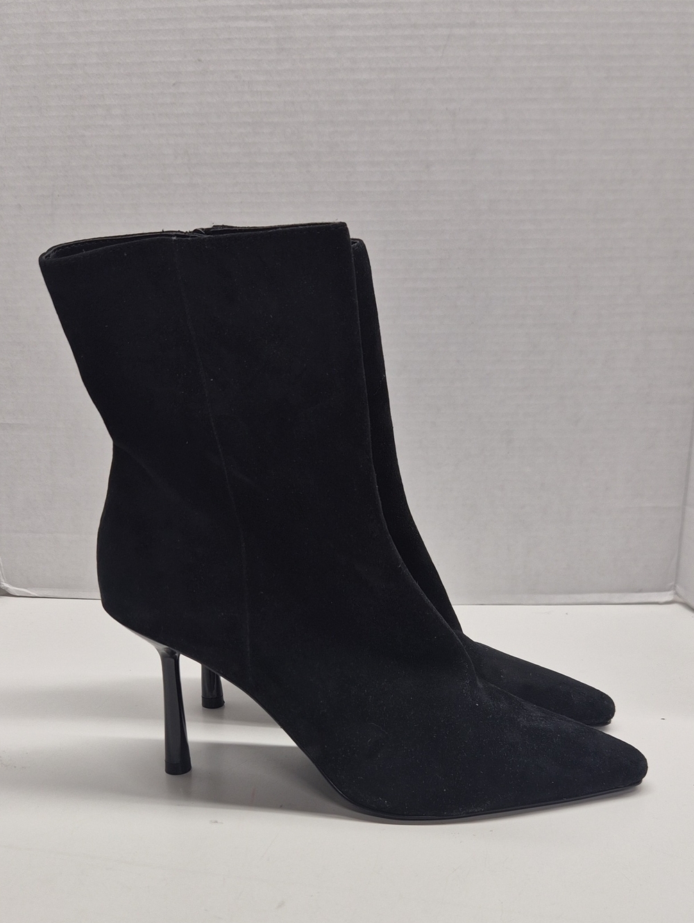 Steve Madden Ceremonie Boots High Heel Suede Pointed Toe Ankle Booties Black 10